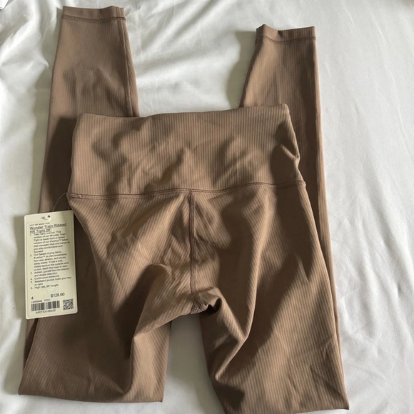 🆕🤎 Lululemon Wunder Train High Rise Ribbed Tight 28” - Taupetastic - Picture 6 of 9